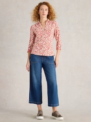 White Stuff Pink Annie 100% Cotton Jersey Shirt - Image 3 of 6