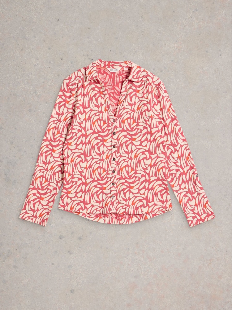 White Stuff Pink Annie 100% Cotton Jersey Shirt - Image 5 of 6