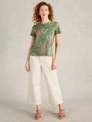 White Stuff Green Abbie 100% Cotton T-Shirt - Image 3 of 6