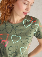 White Stuff Green Abbie 100% Cotton T-Shirt - Image 4 of 6