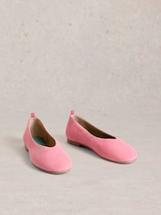 White Stuff Pink Cheri Leather Ballerina Pumps - Image 2 of 4
