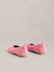 White Stuff Pink Cheri Leather Ballerina Pumps - Image 3 of 4