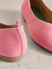 White Stuff Pink Cheri Leather Ballerina Pumps - Image 4 of 4