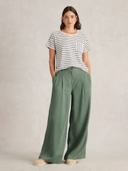 White Stuff Green Sasha Wide Leg Trousers - Image 1 of 6