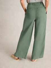 White Stuff Green Sasha Wide Leg Trousers - Image 3 of 6