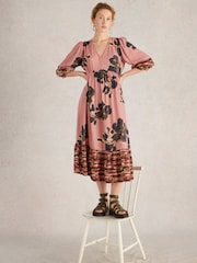 White Stuff Pink Lucy Midi Dress - Image 3 of 6