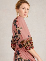 White Stuff Pink Lucy Midi Dress - Image 4 of 6