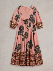 White Stuff Pink Lucy Midi Dress - Image 5 of 6