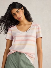 White Stuff Natural Nadia Short Sleeve 100% Cotton T-Shirt - Image 1 of 6