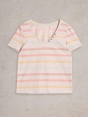 White Stuff Natural Nadia Short Sleeve 100% Cotton T-Shirt - Image 5 of 6