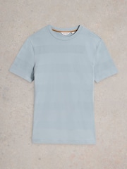 White Stuff Stirling Textured Short Sleeve 100% Cotton T-Shirt - Bild 5 von 6
