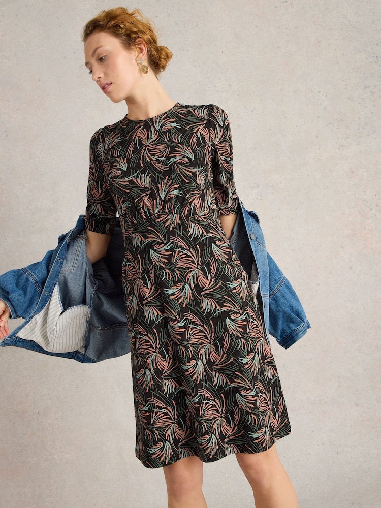 White Stuff Black Olivia Jersey Dress - Image 1 of 6