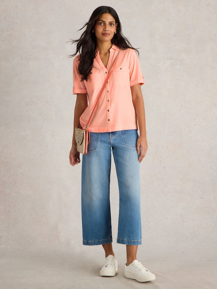White Stuff Pink Paige Pocket Shirt - Image 1 of 6 White Stuff Pink Paige Pocket Shirt - Image 1 of 6