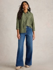 White Stuff Green Sophie Embroidered Shirt - Image 1 of 6