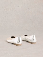 White Stuff Silver Cheri Leather Ballerina Pumps - Image 3 of 4