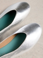 White Stuff Silver Cheri Leather Ballerina Pumps - Image 4 of 4