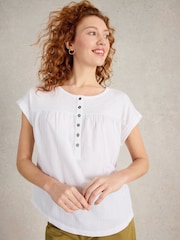 White Stuff White Bethany 100% Cotton Blouses - Image 3 of 6