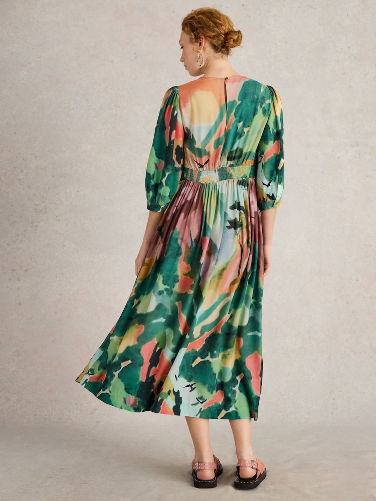White Stuff Green Lucy Midi Dress - Image 2 of 6