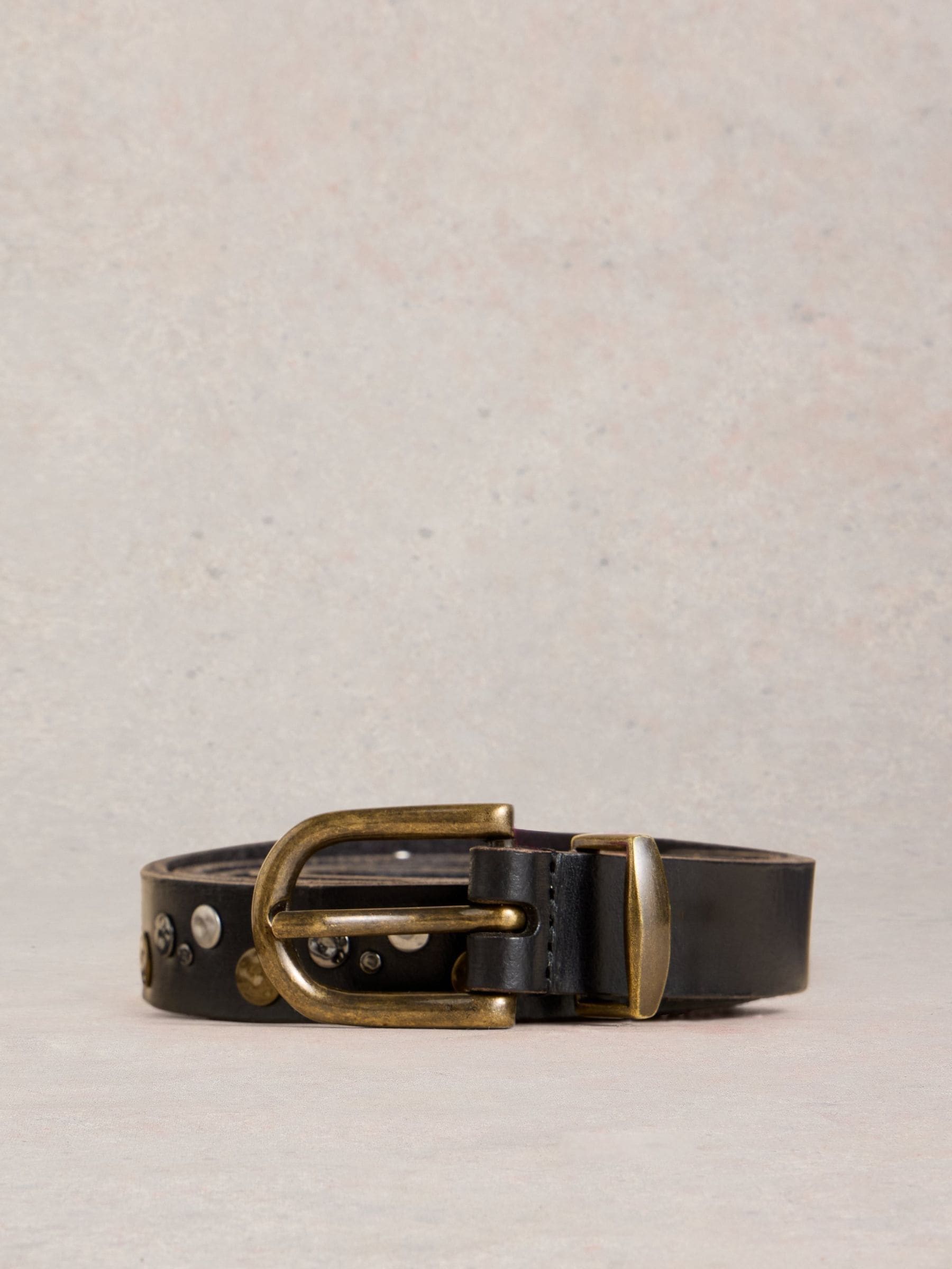 Buy White Stuff Black Studded Western Belt from Next USA