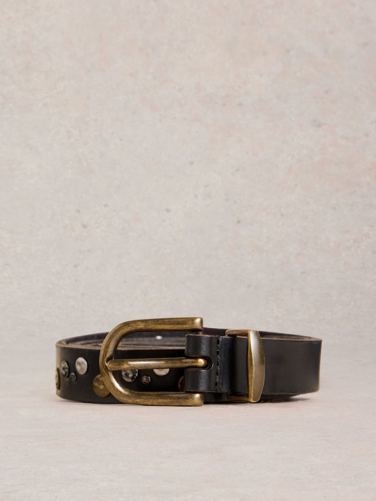 White Stuff Black Studded Western Belt - Image 1 of 3