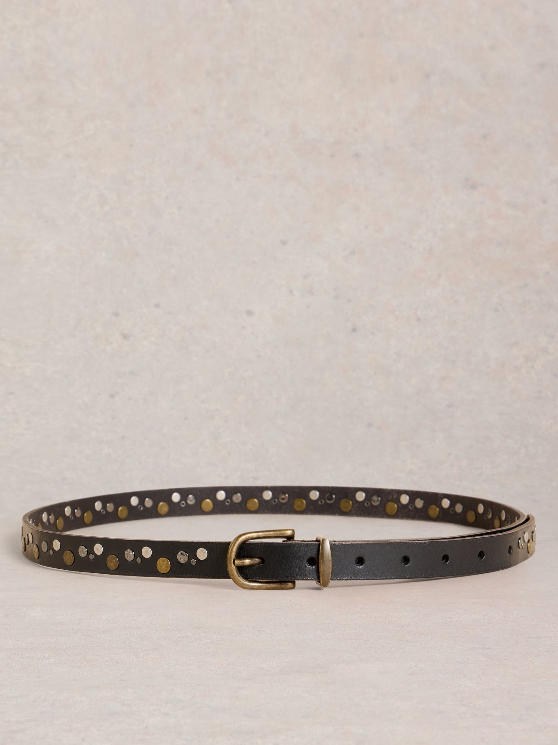 ベルト VACANT Archive : 25SS / TATE CRACK DOUBLE STUD BELT (WHITE) White Cracked Leather Belt, Vintage PETROL INDUSTRIES Hip