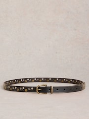 White Stuff Black Studded Western Belt - Image 2 of 3