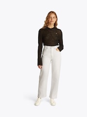 Tommy Jeans White Layla High Rise Slim Straight Jeans - Image 1 of 7