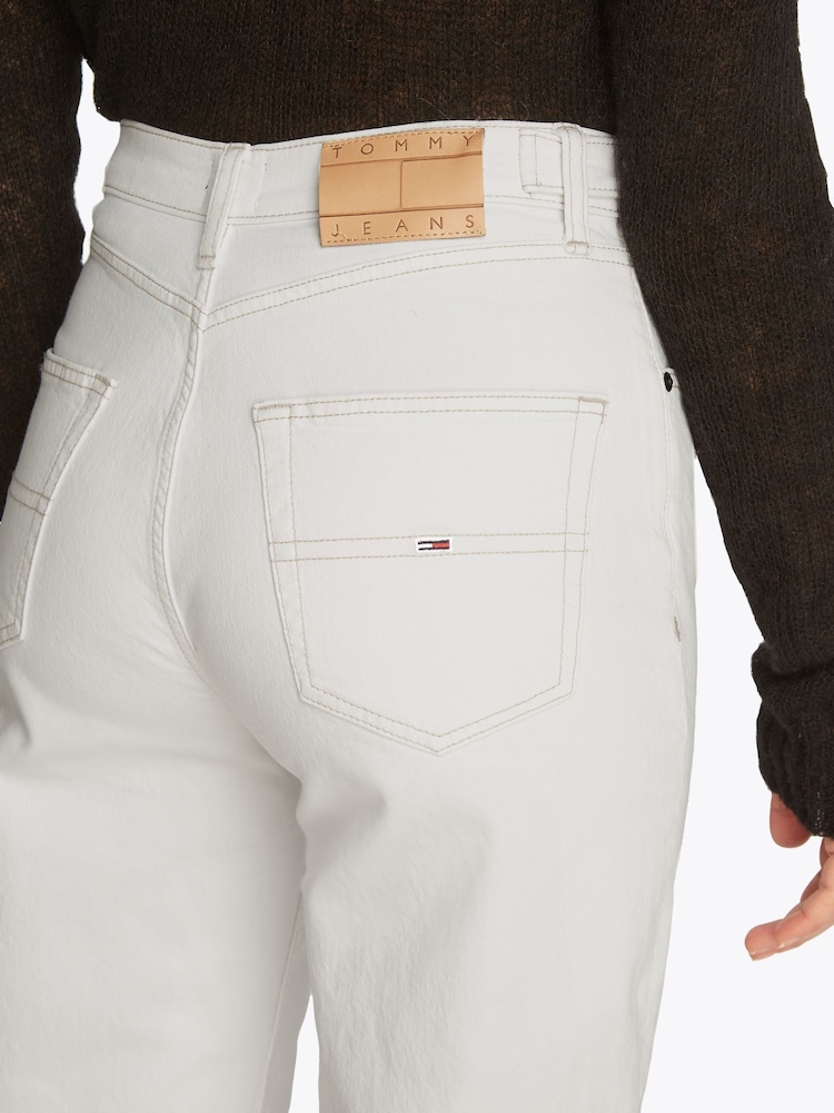Tommy Jeans White Layla High Rise Slim Straight Jeans - Image 4 of 7