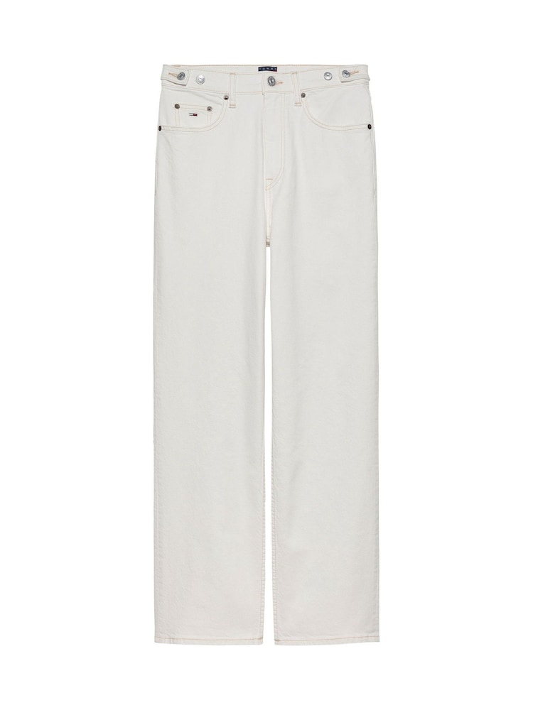 Tommy Jeans White Layla High Rise Slim Straight Jeans - Image 5 of 7