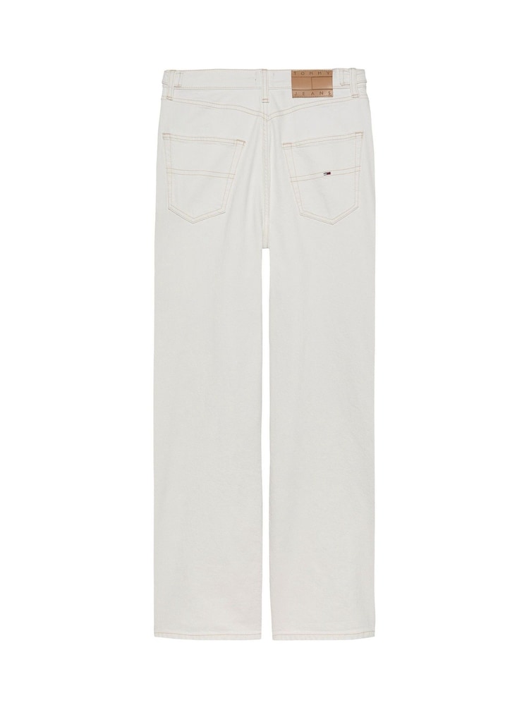 Tommy Jeans White Layla High Rise Slim Straight Jeans - Image 6 of 7