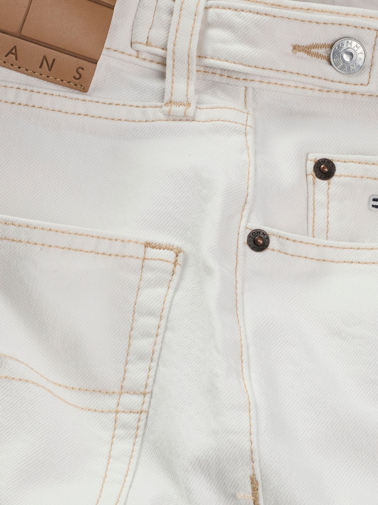 Tommy Jeans White Layla High Rise Slim Straight Jeans - Image 7 of 7