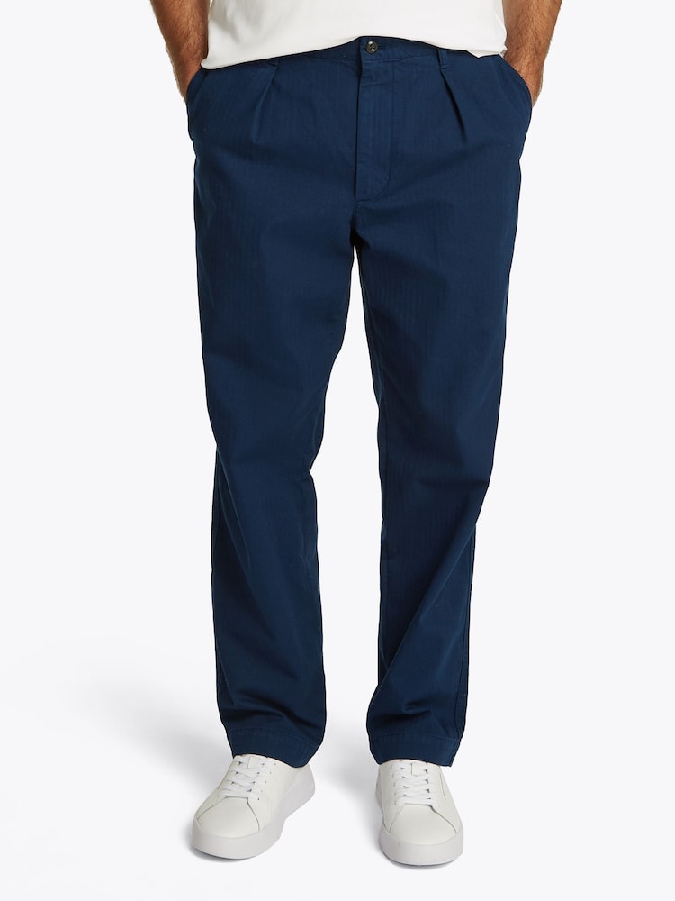 Tommy Hilfiger Blue Murray Herringbone Chino Trousers - Image 1 of 7