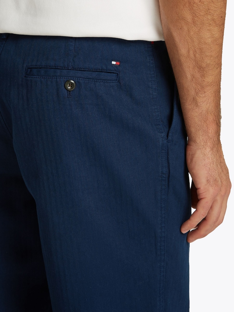 Tommy Hilfiger Blue Murray Herringbone Chino Trousers - Image 4 of 7