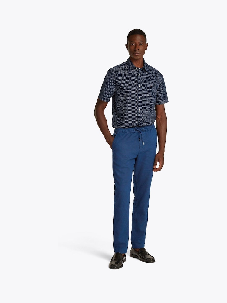 Azul - Calças de linho Tommy Hilfiger Harlem - Imagem 2 de 7