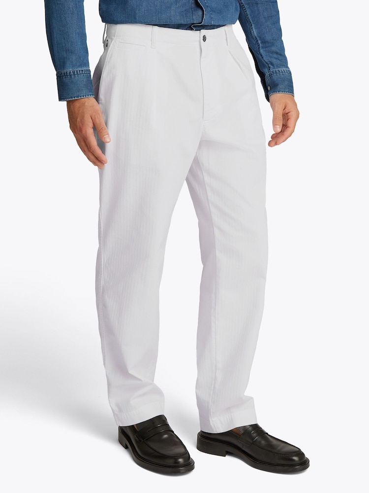 Белый - Брюки чинос с узором "в елочку" Tommy Hilfiger Murray - Изображение 1 из 6