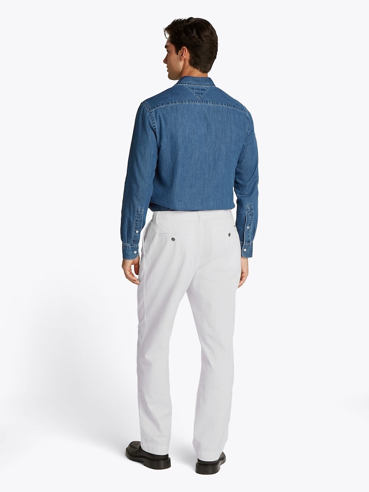 Белый - Брюки чинос с узором "в елочку" Tommy Hilfiger Murray - Изображение 2 из 6