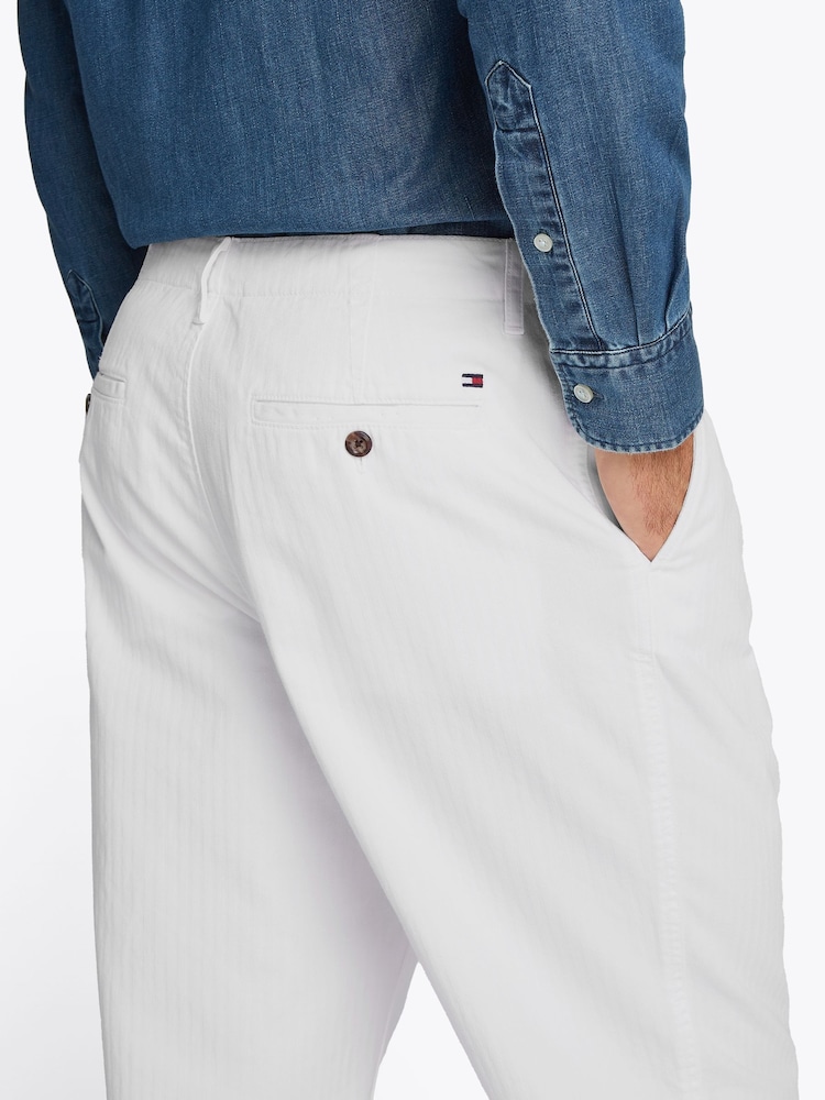 Tommy Hilfiger White Murray Herringbone Chino Trousers - Image 3 of 6
