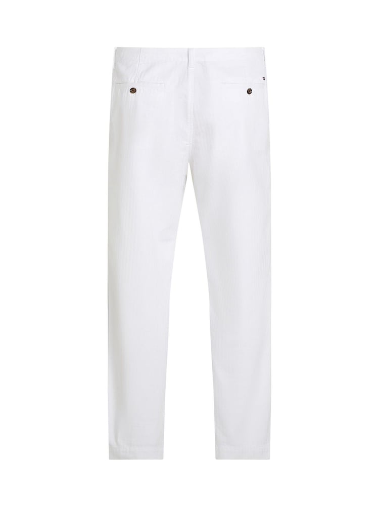 Tommy Hilfiger White Murray Herringbone Chino Trousers - Image 5 of 6