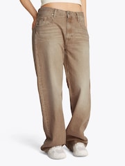 Tommy Jeans Brown Mia Mid Rise Relaxed Straight 100% Cotton Jeans - Image 1 of 7