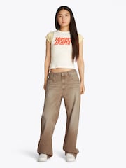 Tommy Jeans Brown Mia Mid Rise Relaxed Straight 100% Cotton Jeans - Image 2 of 7