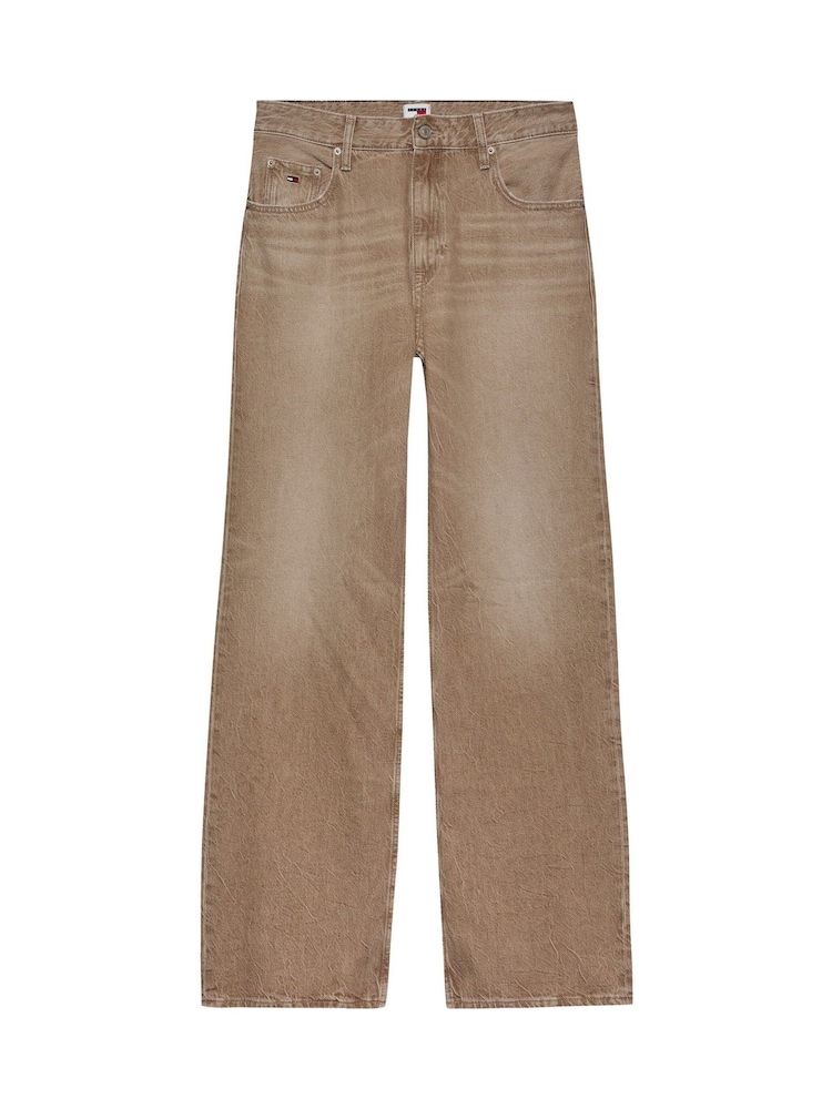 Tommy Jeans Brown Mia Mid Rise Relaxed Straight 100% Cotton Jeans - Image 5 of 7