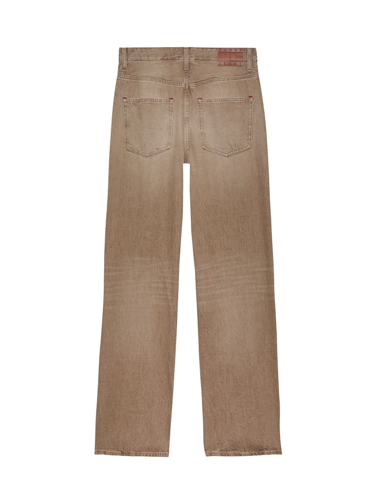 Tommy Jeans Brown Mia Mid Rise Relaxed Straight 100% Cotton Jeans - Image 6 of 7