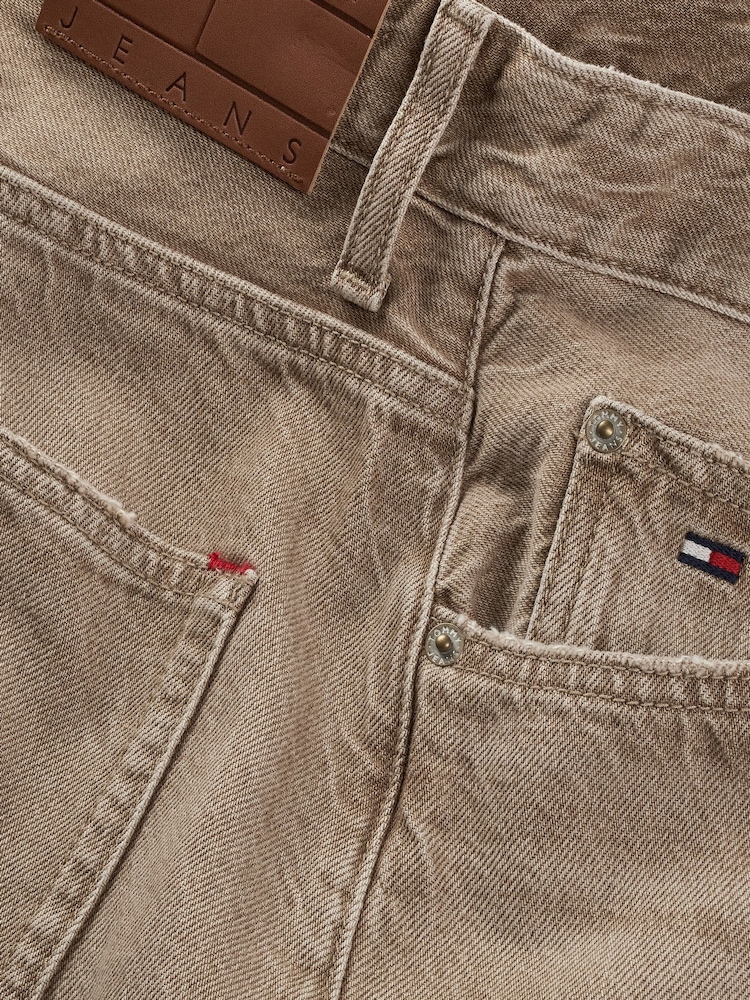 Tommy Jeans Brown Mia Mid Rise Relaxed Straight 100% Cotton Jeans - Image 7 of 7