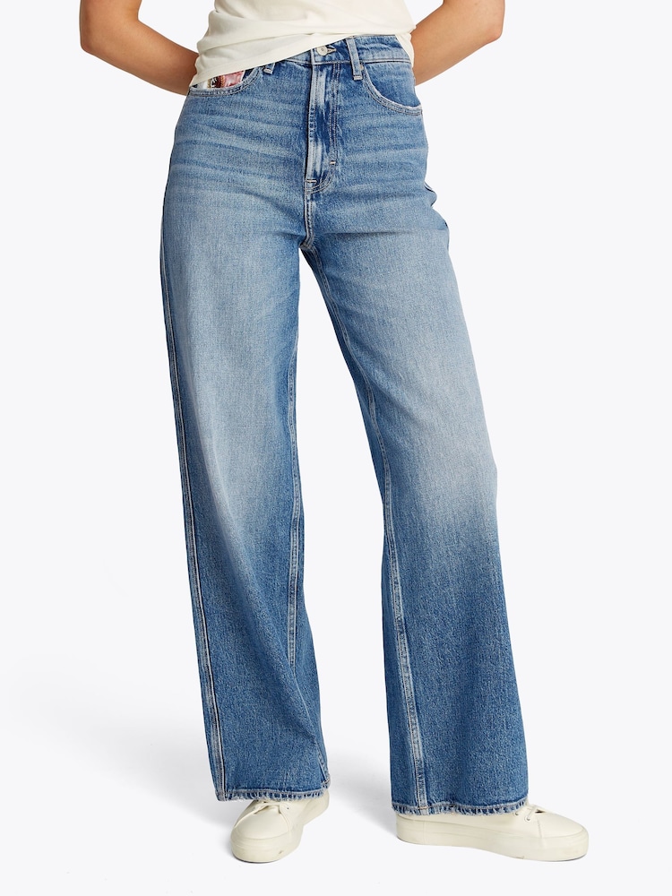 Tommy Jeans Blue Claire High Rise Wide Leg Jeans - Image 1 of 7