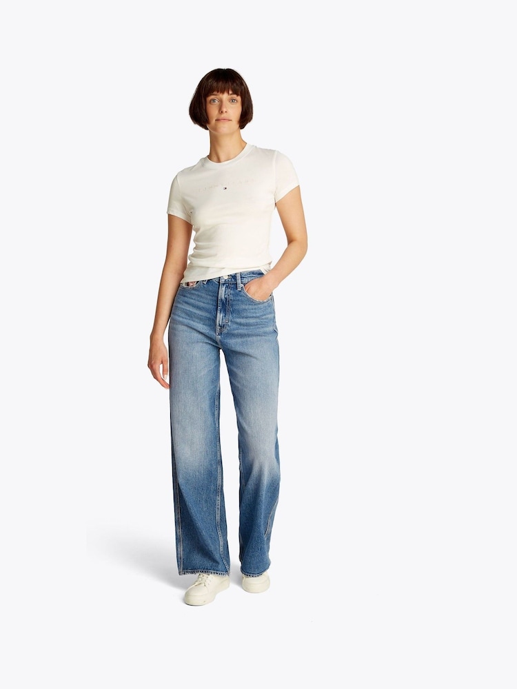 Tommy Jeans Blue Claire High Rise Wide Leg Jeans - Image 2 of 7