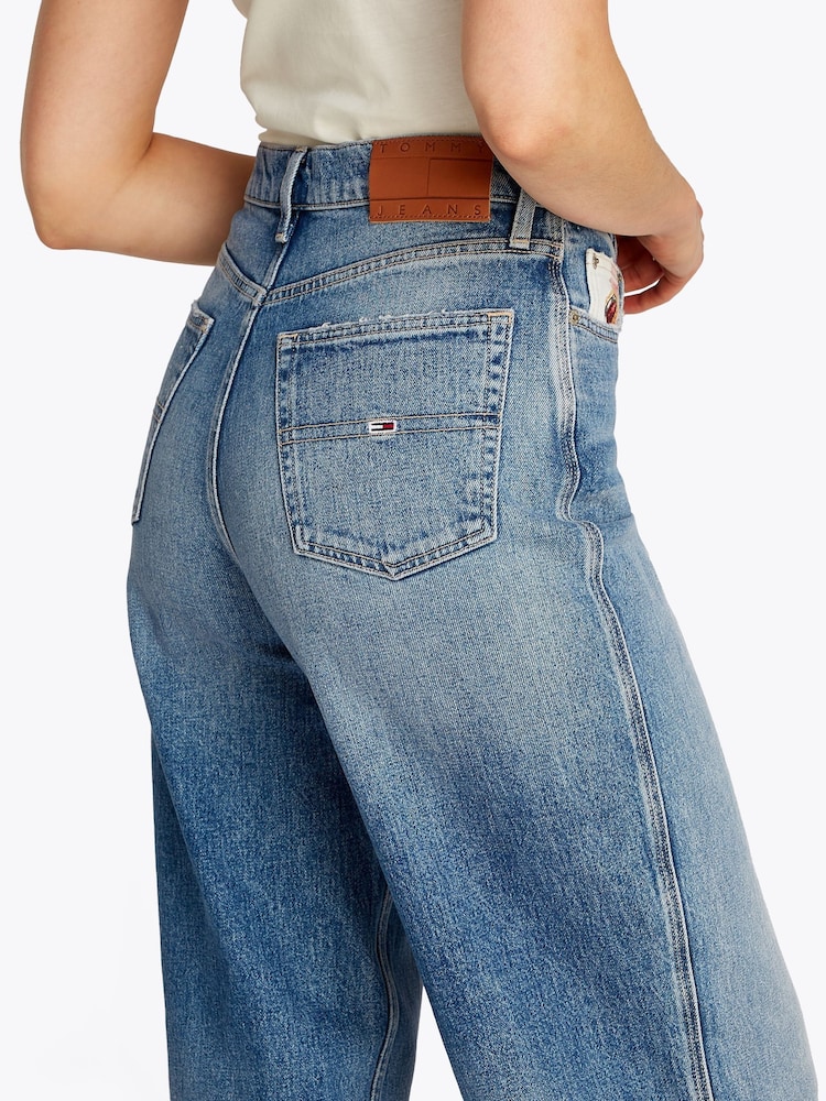 Tommy Jeans Blue Claire High Rise Wide Leg Jeans - Image 4 of 7
