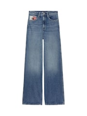 Tommy Jeans Blue Claire High Rise Wide Leg Jeans - Image 6 of 7