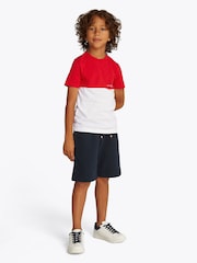 Tommy Hilfiger Red Mini Colourblock Top And Short Set - Image 1 of 5