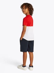 Tommy Hilfiger Red Mini Colourblock Top And Short Set - Image 2 of 5