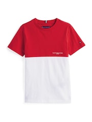 Tommy Hilfiger Red Mini Colourblock Top And Short Set - Image 4 of 5